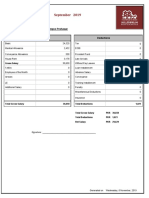 Roots Millennium Schools Salary Slip For The Month of September 2019