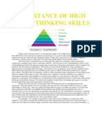 Importance of High Order Thinking Skills