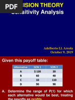 Sensitivity Analysis: Decision Theory