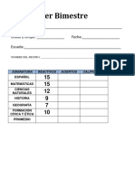 5to Grado - Bimestre 1 (Examen)