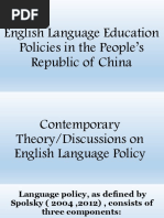 English Language Education Policies in The People's Republic of China