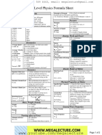 O Level Physics Formula Sheet 2