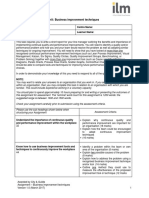 Business Improvement Techniques Ilm Assignment