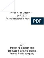 Welcome To Class 01 of We Will Start With Basics Today!: Sap Abap