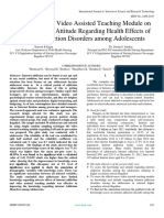 Effectiveness of Video Assisted Teaching Module On Knowledge and Attitude Regarding Health Effects of Internet Addiction Disorders Among Adolescents