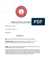 Simulation Lab Manual: NAME Rajveer Singh ROLL NO. BE/25085/16 Be (Eee) - Vii