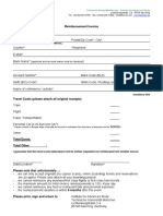 Hotel Reimbursement Invoice