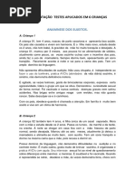 PSICOMOTRICIDADE - Apresentação Testes Aplicados em 6 Crianças