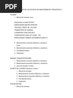 Lista de Todos Los Equipos de Mantenimiento Preventivo y Correctivo