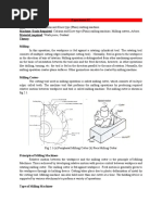 Experiment 02 Aim Machine /tools Required Material Required Theory Milling