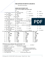 Test 11 For Gifted Students (Grade 8) : Mr. Quang, M.A.: 0943 861 098/ Yen My Commune - Thanh Tri Dist. - Hanoi 1