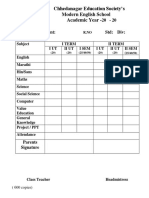 Sample Report Card Format2019-20