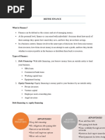 Define Finance: Debt Financing Equity Financing