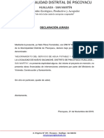 Declaración Jurada de No Duplicidad y Liquidación