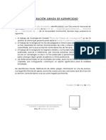 D. Declaración Jurada de Autenticidad