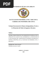 Universidad Técnica de Ambato Facultad de Ingeniería Civil y Mecánica Carrera de Ingeniería Mecánica