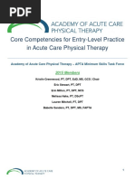 Acute Care PT Core Competencies