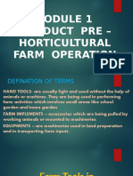 Module 1 Conduct Pre Horticultural Farm Operation