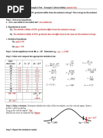 One-Sample T Test Worksheet 1 - ANSWER KEY