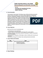 Course Outline For ICT