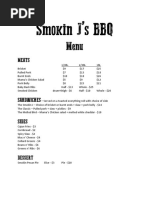 Smokin J's BBQ Menu