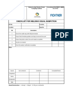 Checklist For Welding Visual Inspection