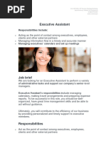 Job Description Executive Assistant