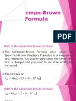 Spearman Brown Formula