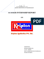 Summer Internship Report On Kriplon Textiles PVT LTD PDF