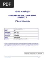 CONSUMER PRODUCTS AND RETAIL COMPANY A - ITGC Internal Audit Report