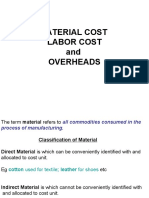 Material Cost Labor Cost and Overheads