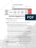 Metacognitive Reading Report - STS