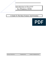 Introduction To Excel 97 For Windows 95/98: A Guide To The Basic Features and Formulas