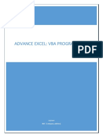 Advance Excel VBA Programming - Course Outline