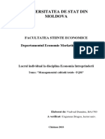 Economia Intreprinderii Lucru Individual TQM