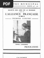 LANDOWSKA, Wanda - Tunis. Société Des Amis de La Musique (24 Nov. 1933) - Programme