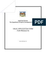 Halal Products Application Form International 2009