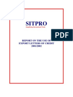 Sitpro: Report On The Use of Export Letters of Credit 2001/2002