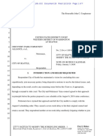 City of Seattle's Motion To Modify The Scheduling Order