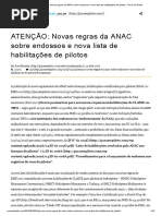 ATENÇÃO - Novas Regras Da ANAC Sobre Endossos e Nova Lista de Habilitações de Pilotos - para Ser Piloto PDF