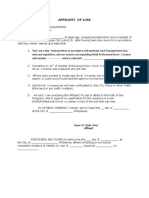 AFFIDAVIT of Loss SIM Card Format