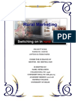 Rural Marketing: Project Work Paper No. Xxxvii (Option B) Term Paper