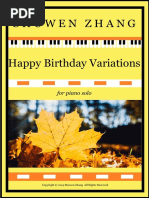 Happy Birthday Variations - Piano Score