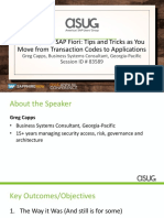 ASUG83589 - Security and SAP Fiori Tips and Tricks As You Move From Transaction Codes To Applications-1 PDF