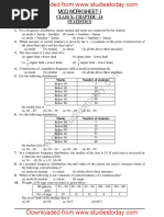 CBSE Class 10 Statistics MCQs Set A PDF