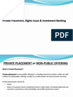 Private Placement, Rights Issue & Investment Bank