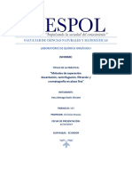 Informe #01 - Métodos de Separación: Decantación, Centrifugación, Filtración y Cromatografía en Placa Fina