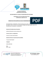 Formato de Postulación Del Plan de Transformación Sostenible