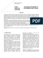 Determination of The Optimum Cement Content For The Stabilization of Soft Soils and Analysis Durability of Soil Stabilized With Cement