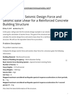 Calculating The Seismic Design Force and Seismic Base Shear For A Reinforced Concrete Building Structure